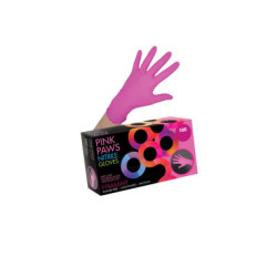 FRAMAR PINK PAWS NITRILE GLOVES 100 MEDIUM