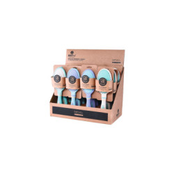BIO OVAL PASTEL COLOUR EXPOSITOR CEPILLOS 100% BIODEGRADABLES FIBRA DE TRIGO (PACK 12 UNDS)