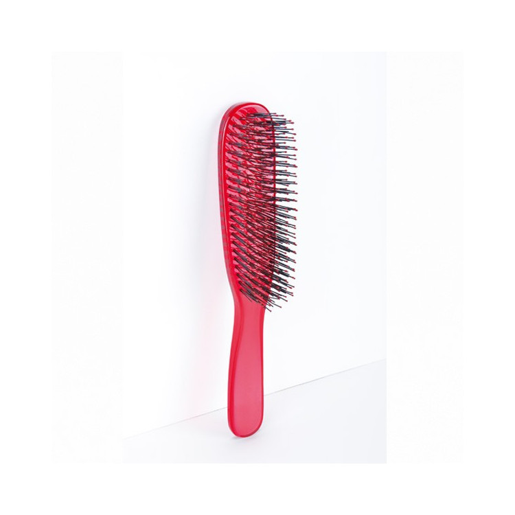 BIFULL CEPILLO PLANO TRANSPARENTE PUA PLASTICO KRYSTAL BRUSH RED