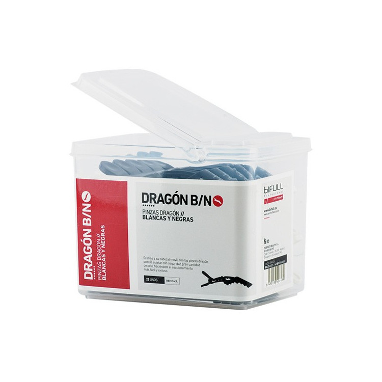 BIFULL PINZAS DRAGÓN BOTE 25UNDS (10UNDS BLANCAS, 15 UNDS NEGRAS)