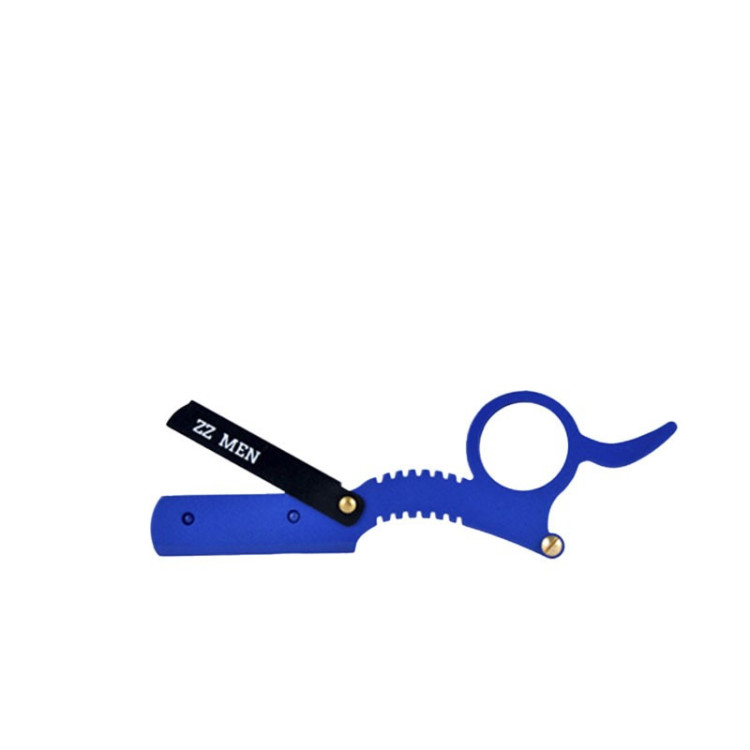 ZZ NAVAJA DE CORTE FORMA TIJERA AZUL