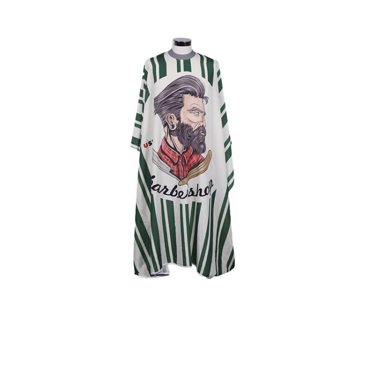 CAPA DE CORTE SEDA CUELLO DE SILICONA VERDE BARBER HIPSTER CAPA DE CORTE SEDA CUELLO DE SILICONA VERDE BARBER HIPSTER