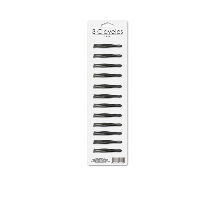 PINZA ANCHA NEGRA 8 cm. EXP.12 u. 3C