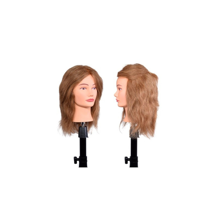 CABEZA MANIQUI RUBIO OSCURO 35-40 CM 100% CABELLO HUMANO GIRL DARK BLOND 40 BIFULL