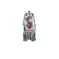 CAPA DE CORTE SEDA CUELLO DE SILICONA VERDE BARBER HIPSTER